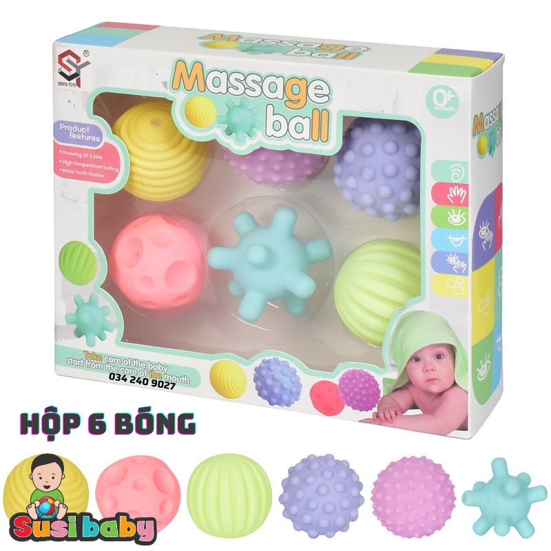 [KÈM QUÀ TẶNG] Bóng cao su tập cầm nắm cho bé - Bóng massa - Đồ chơi cho bé