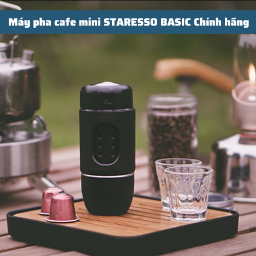 Máy pha cafe mini STARESSO BASIC Chính hãng máy pha cà phê cầm tay bản nâng cấp mới nhất 2021 bảo hành 1 năm