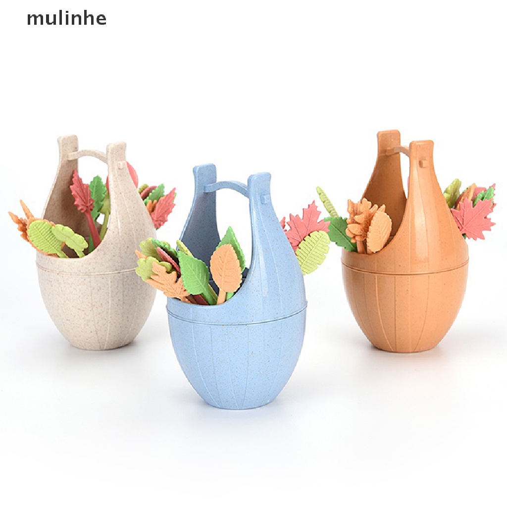 Set 16 Nĩa Ăn Trái Cây Mini Hình Hoạt Hình Dễ Thương