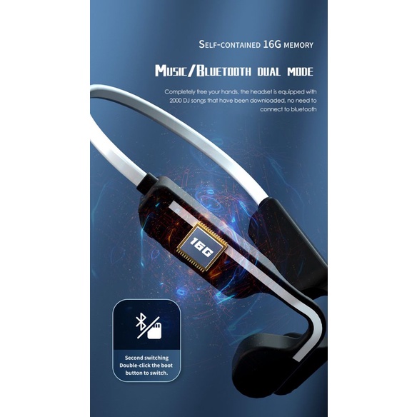 Dẫn Truyền Xương Tai Nghe Tích 16G Bluetooth-Tương Thích 5.0 Tiếng Ồn Không Dây Thể Thao Tai Nghe IPX6 Chống Thấm Nước
