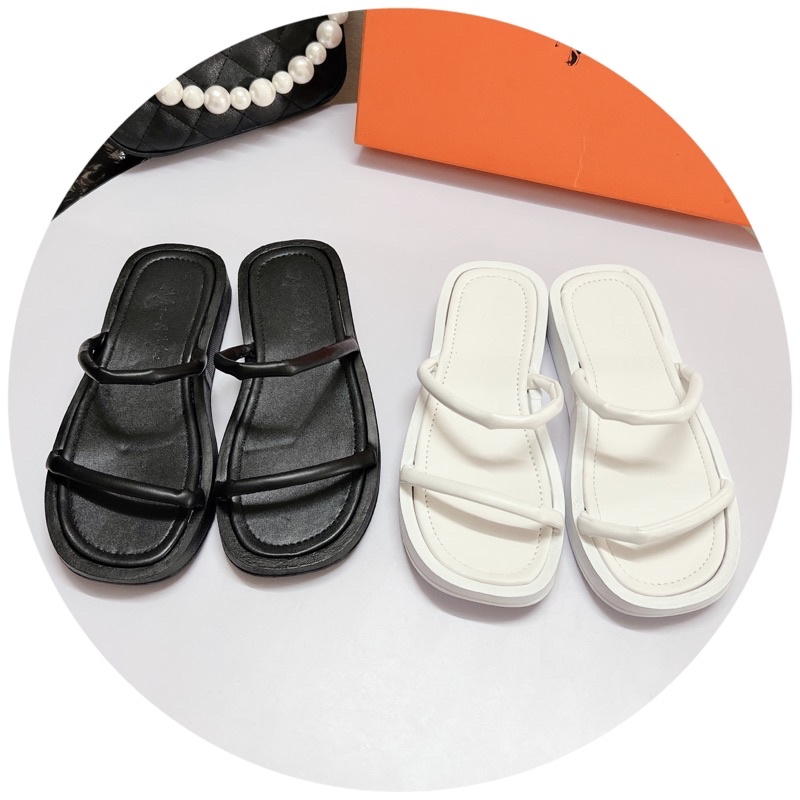 [GIÁ HUỶ DIỆT] Dép lê bánh mì 2 quai bún đế cao 2p đi êm