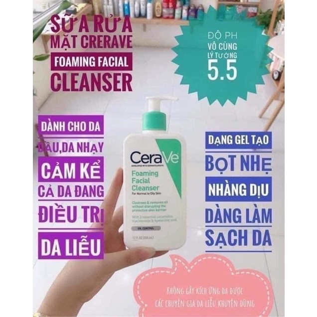 [Chính hãng] Sữa rửa mặt CERAVE cho da dầu, da khô, nhạy cảm | BigBuy360 - bigbuy360.vn