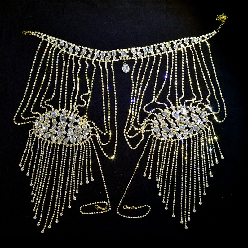 Dây Chuyền Cơ Thể Dài Nhiều Lớp Đính Đá Zircon Thời Trang Sang Trọng Cho Nữ