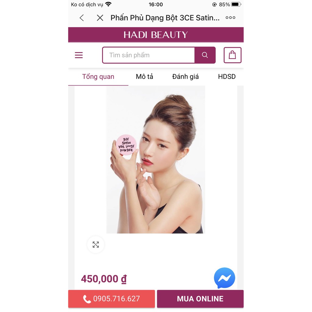 Phấn Phủ Dạng Bột 3CE Satin Chiffon Loose Powder (Hàn Quốc) | BigBuy360 - bigbuy360.vn