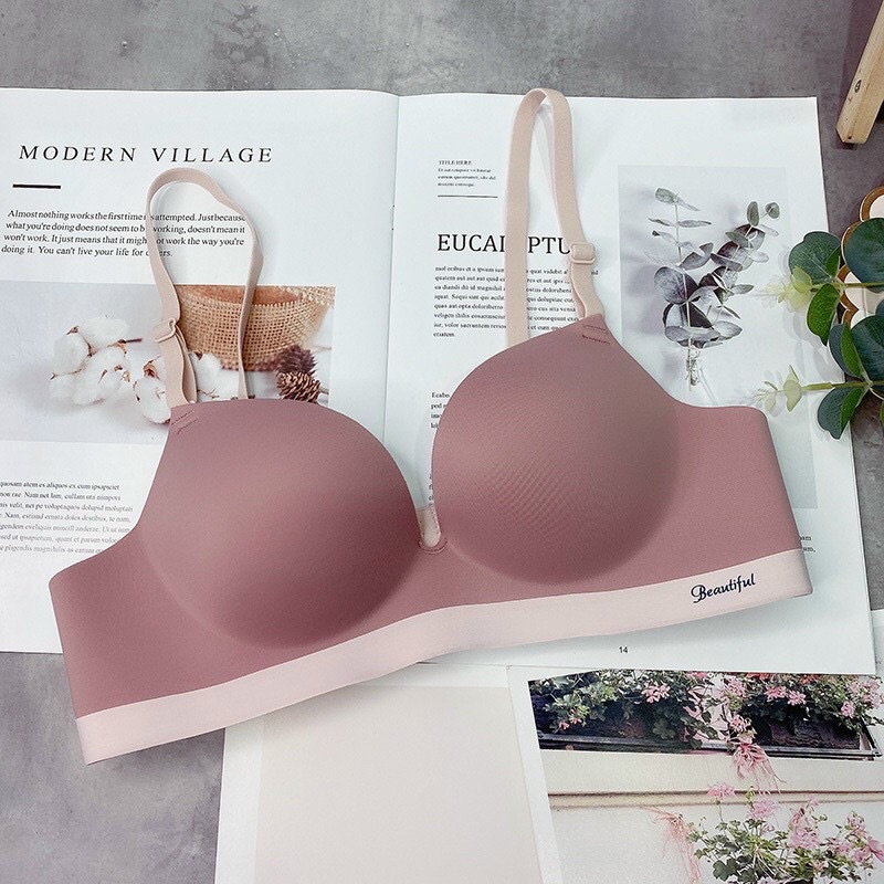 Áo Lót ĐÚC SU Nâng Ngực Phối Màu Beautiful, Áo Ngực Không Gọng Nâng Ngực Không Hằn Viền