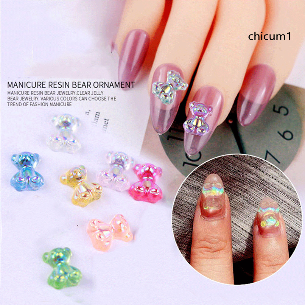 Phụ Kiện Trang Trí Hình Gấu Lấp Lánh Trang Trí Móng Tay Diy
