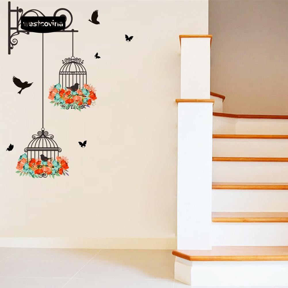 Nhãn dán tường trang trí hình lồng chim