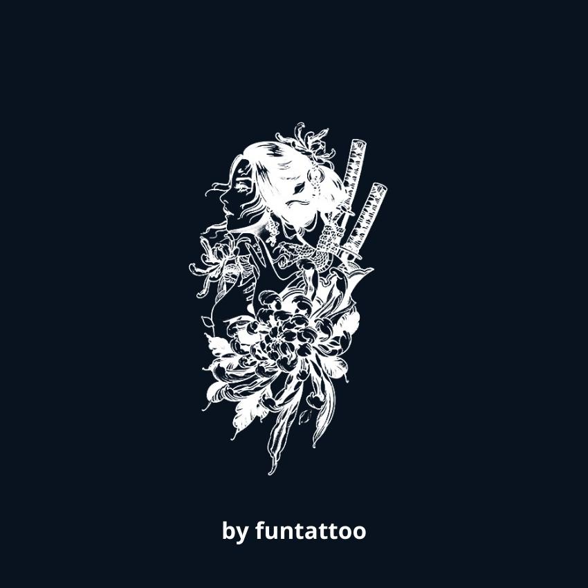 Hình Xăm Tạm Thời Funtattoo Hình Xăm Geisha G15 Kéo Dài 15 Ngày