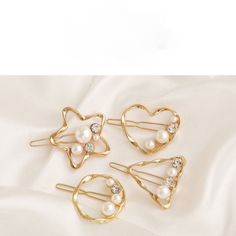 Kẹp tóc đính ngọc trai phong cách retro Hàn Quốc dành cho nữ