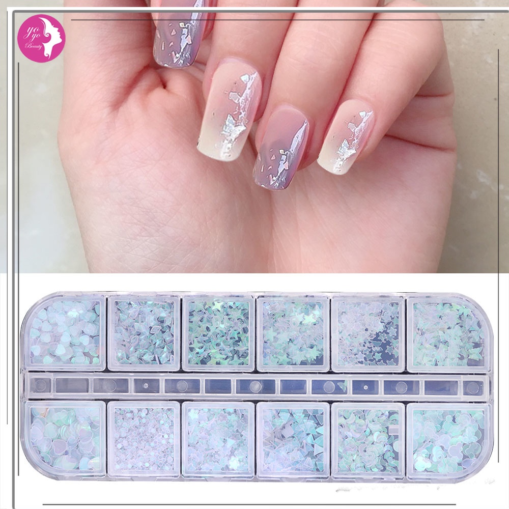 [Hàng mới về] Hộp 12 ngăn đựng phụ kiện trang trí móng mới