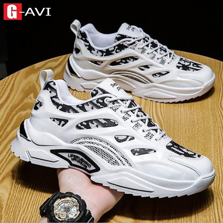 Giày tăng chiều cao-Giày thể thao sneaker nam cao cấp màu họa tiết cực phong cách AVi911