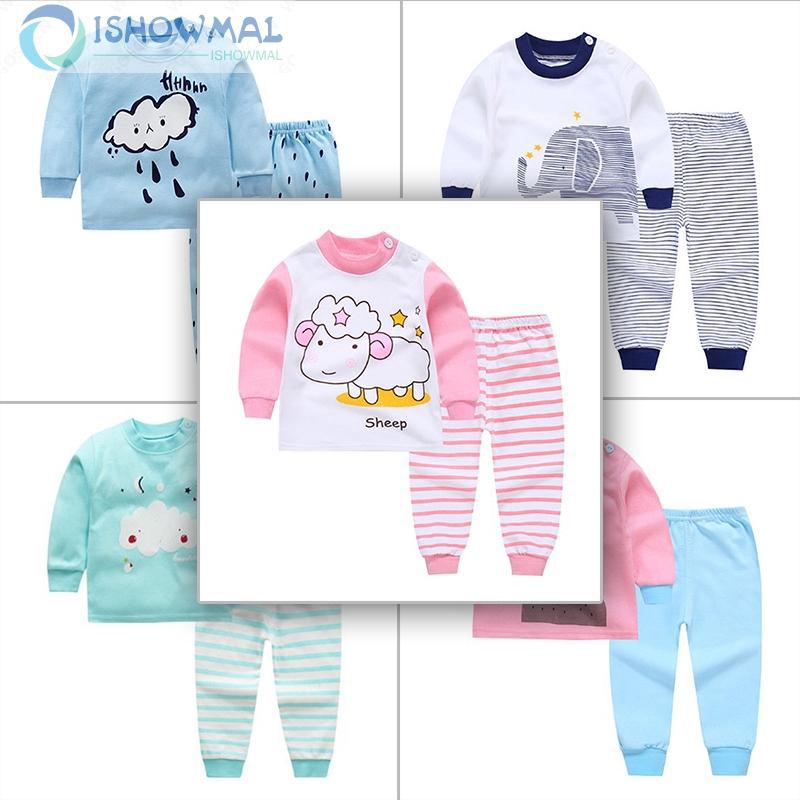 Bộ 2 cái gồm áo thun dài tay + Quần dài cho bé sơ sinh , bé gái