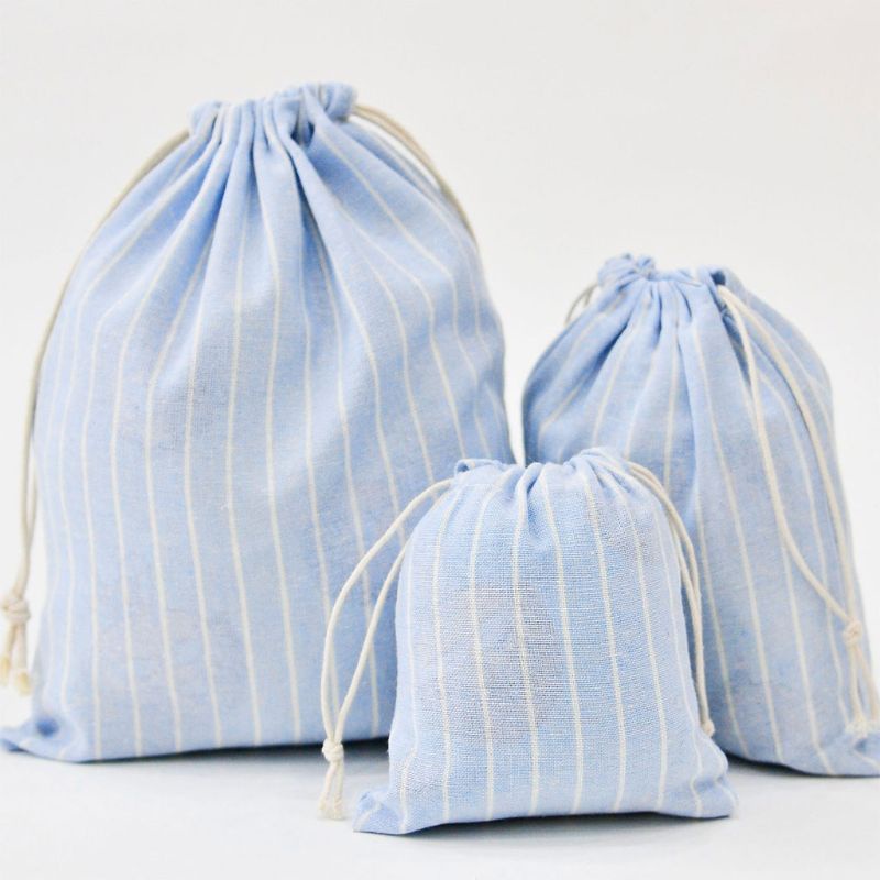 1 Túi Dây Rút Cotton Lanh Đựng Kẹo Giáng Sinh
