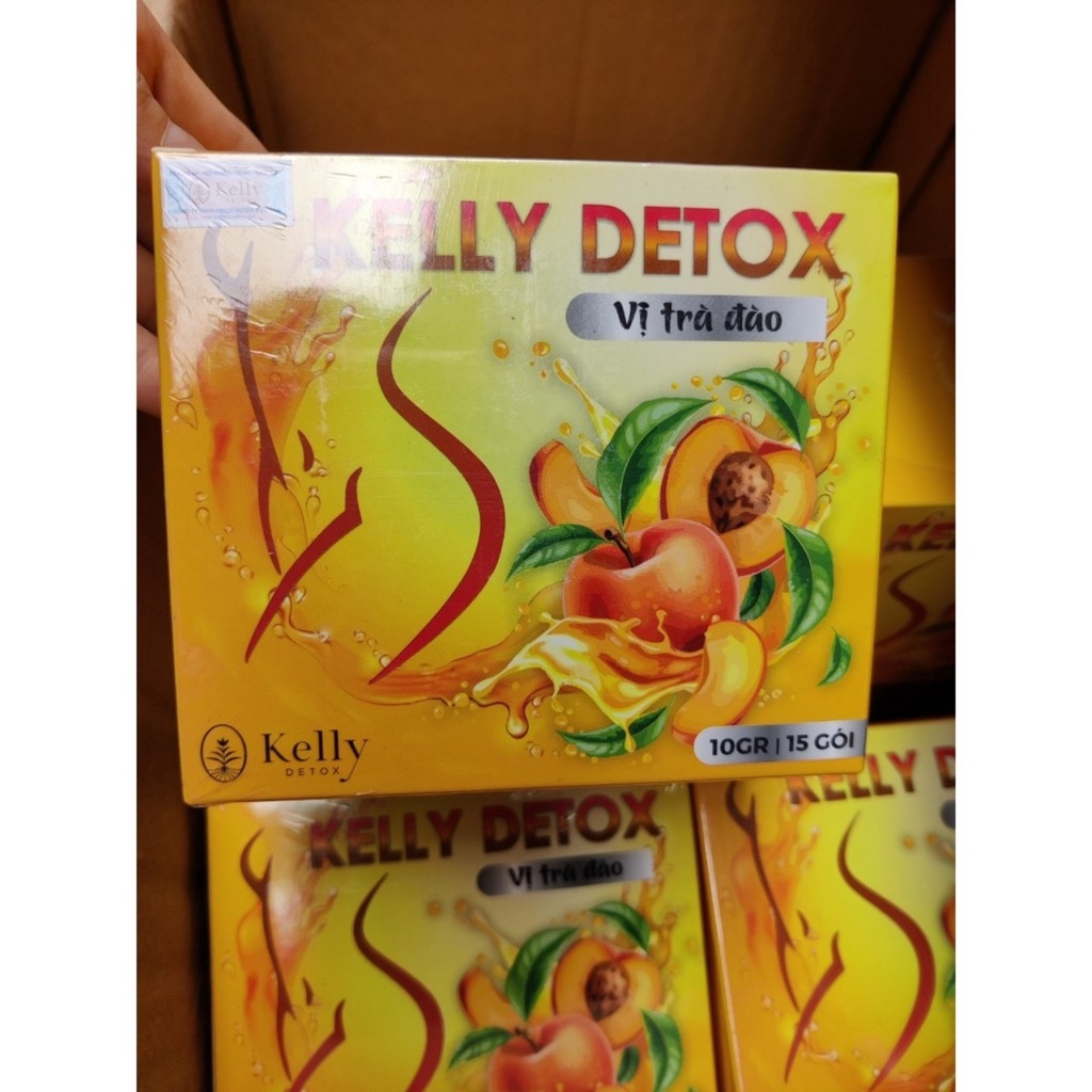 Trà đào Kelly Detox thanh lọc cơ thể, giảm cân chính hãng cty 100% - Hộp 15 gói