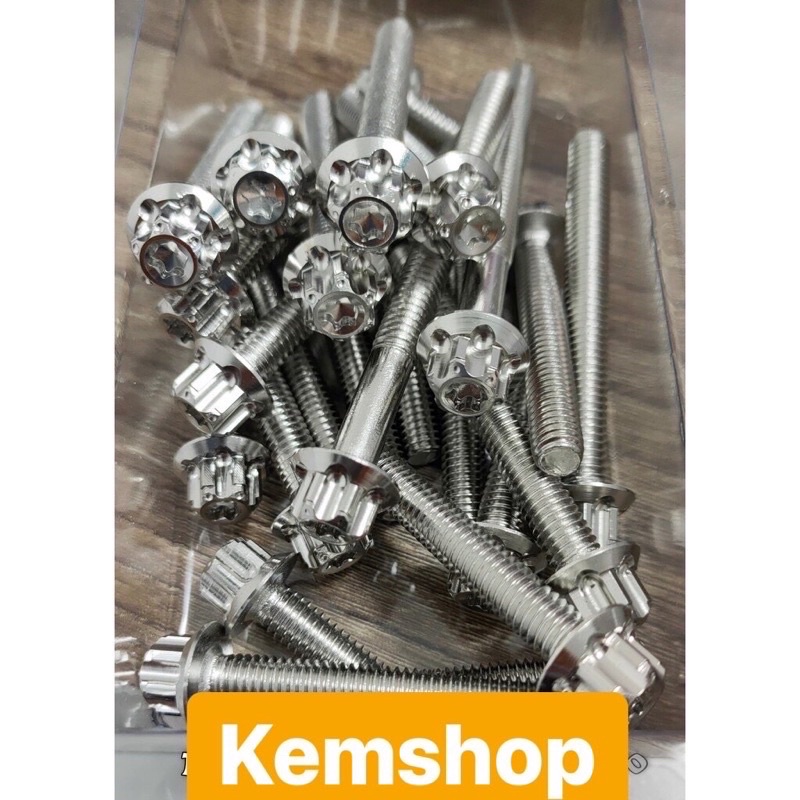 Bộ Ốc Salaya inox 304 Gắn Lốc Máy Wave Dream Ex150 Winner Raider Satria…