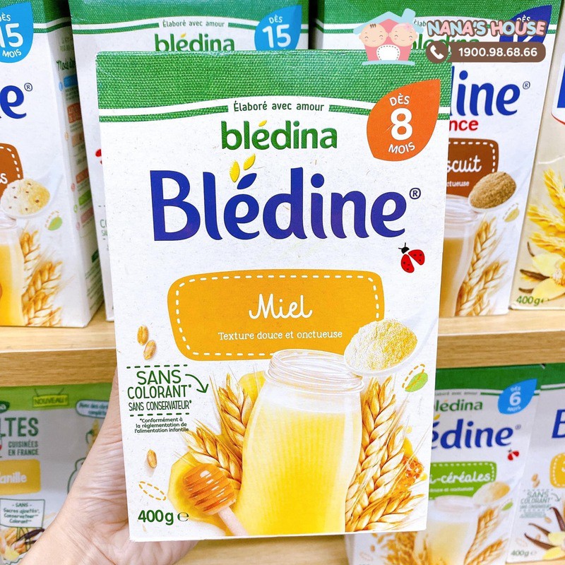 Bột pha sữa Bledine Pháp, bột lắc sữa Bledina ăn dặm cho bé 400g-12M+