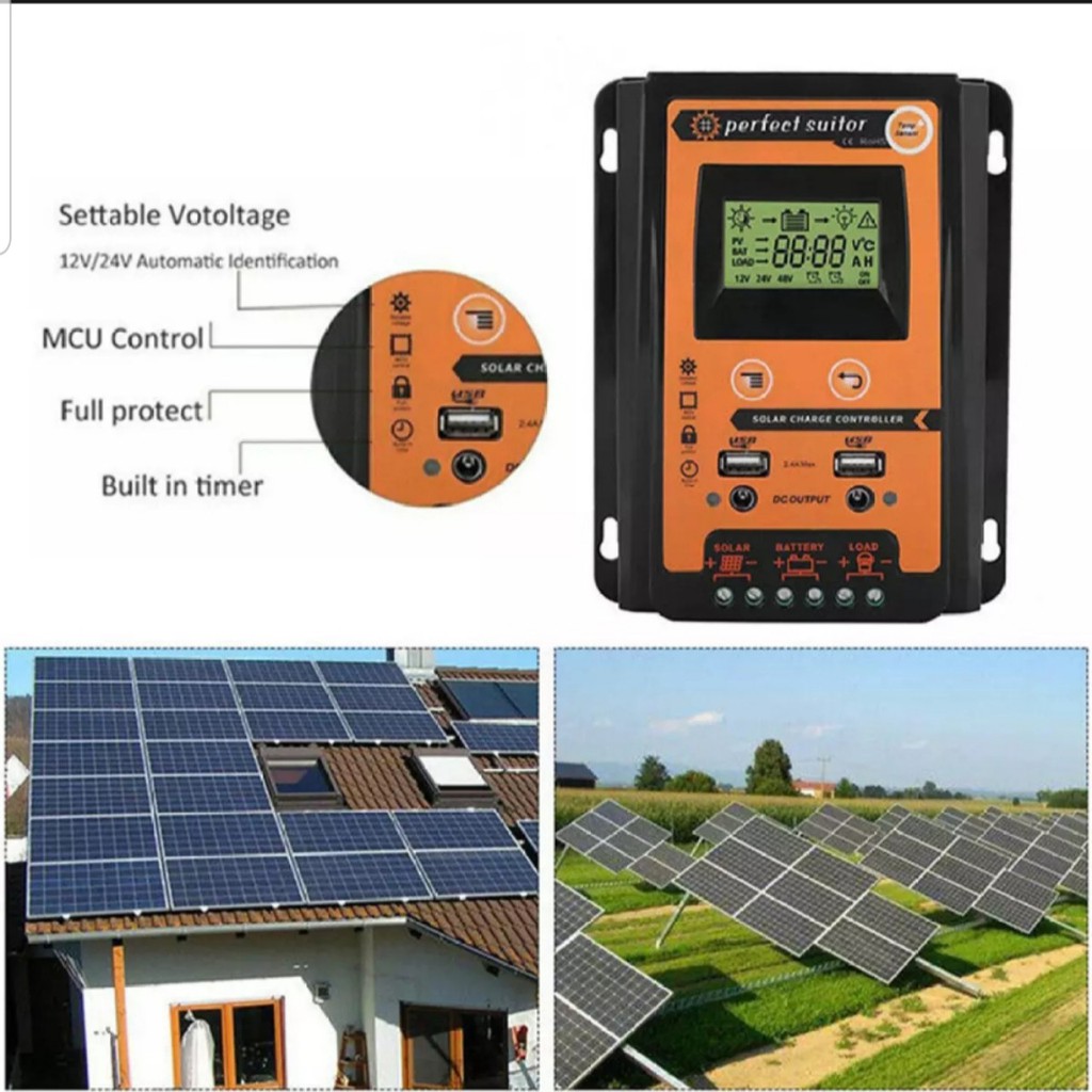 Điều khiển sạc pin mặt trời 12/24v 30A PMW MPPT thông minh