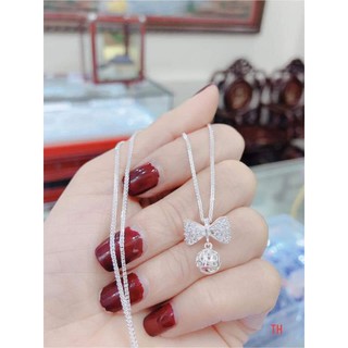 Dây chuyền bạc ta kèm mặt nơ