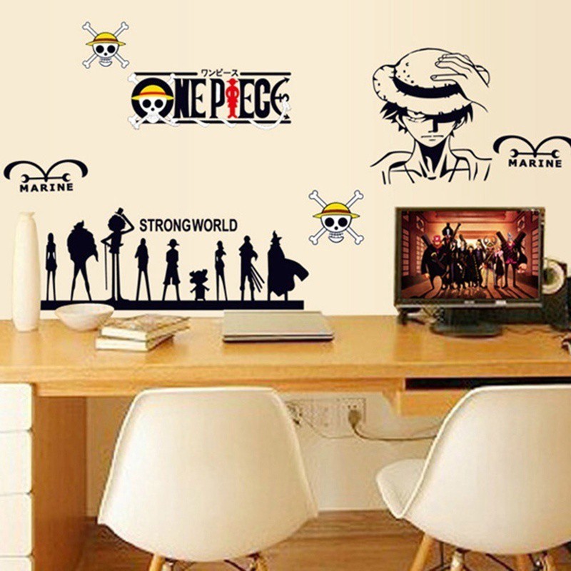 Sticker dán trang trí tường/ xe 150 x 65cm hình nhân vật hoạt họa One Piece