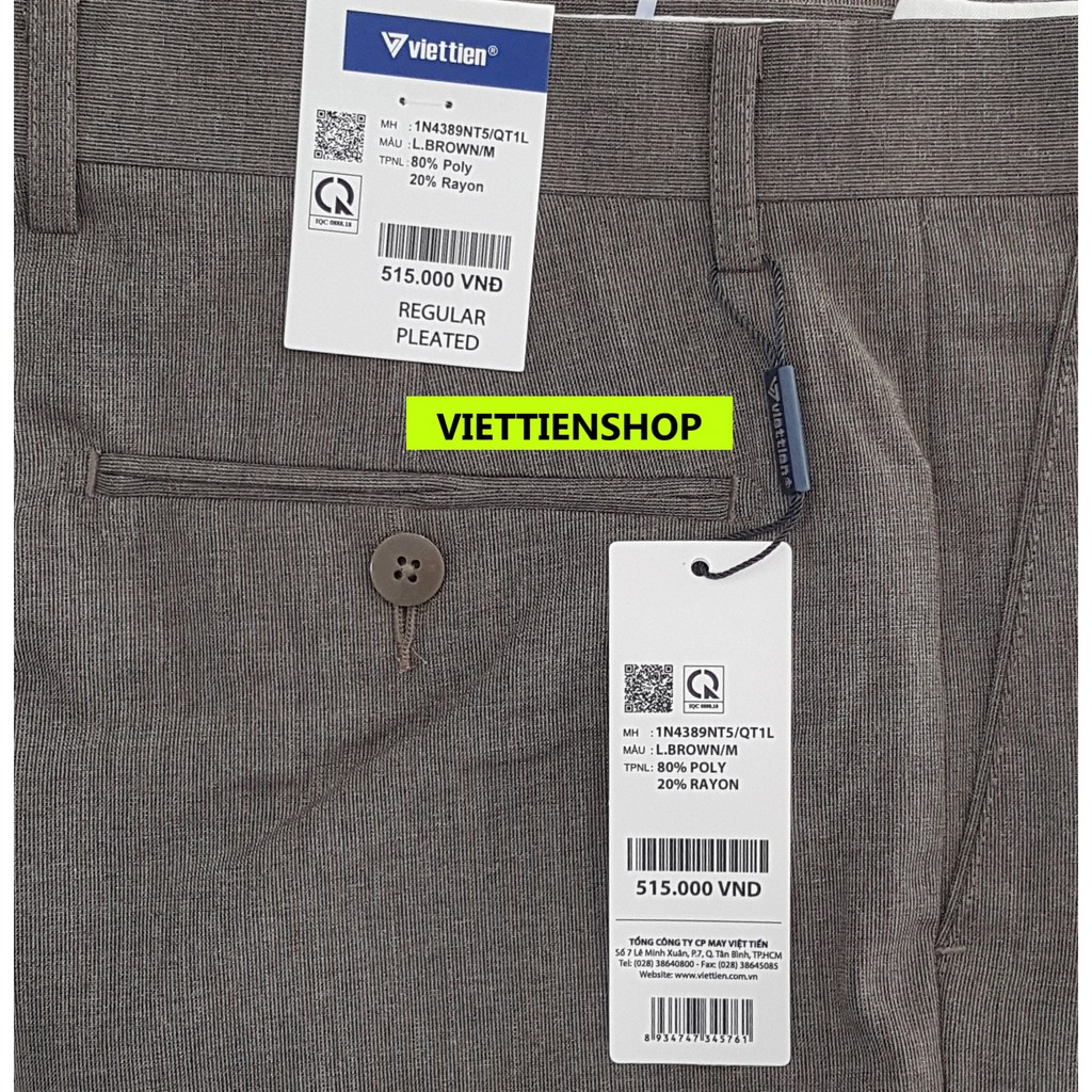 (4389 QTR) QUẦN TÂY VIỆT TIẾN CÓ LY (KO ÔM - REGULAR)