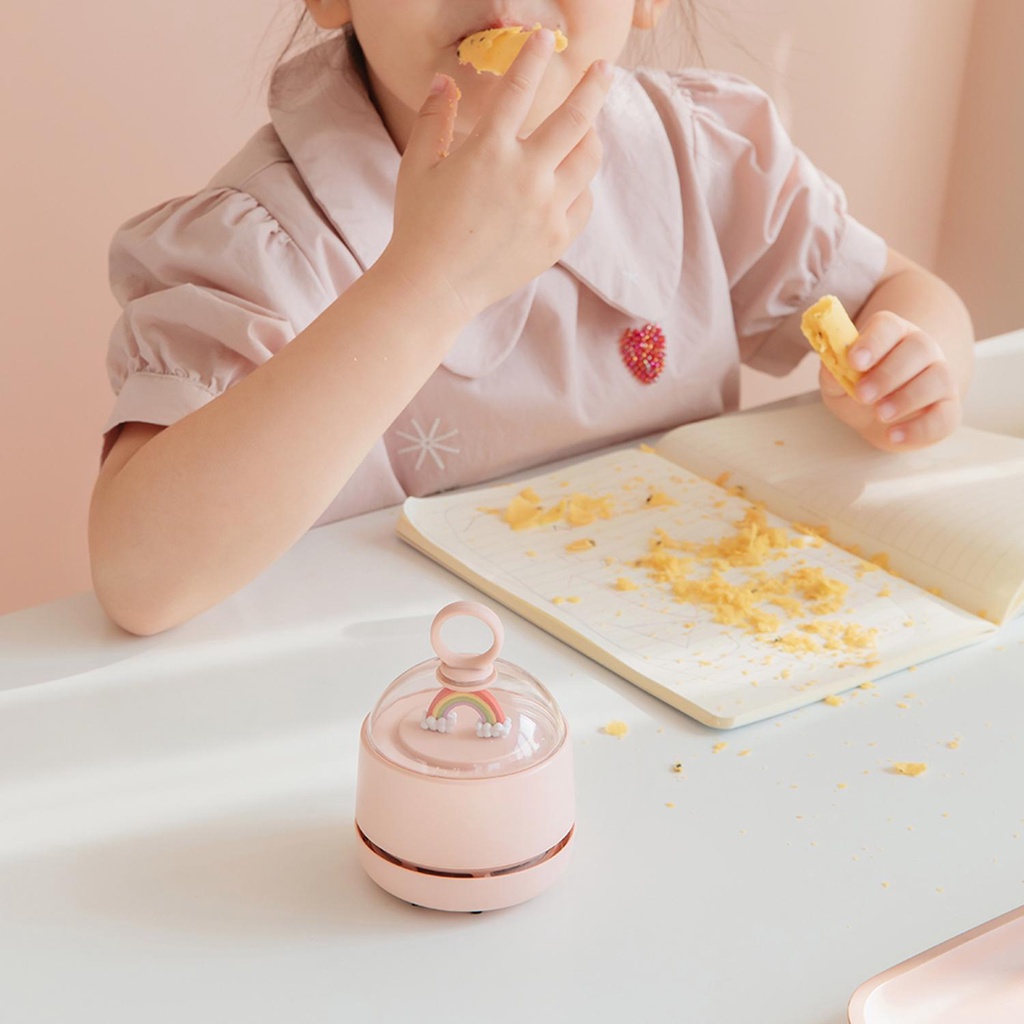 ZAIJIE24 Máy Hút Bụi Mini Để Bàn Màu Cầu Vồng Dễ Thương
