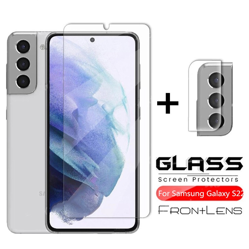 Samsung S22 Ultra 2 in 1 Protective Glass Tempered Glass for Samsung S21 S22 Plus Ultra S21 fe s22 Lens Glass