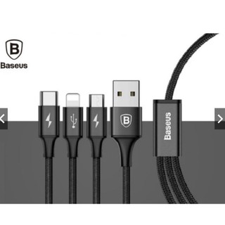 Cáp sạc Type-C lightning Micro USB dây dù 3 in 1 - Baseus - Giá rẻ
