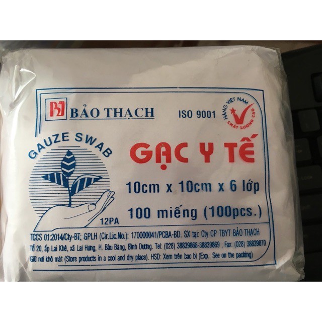 Gạc Y Tế Bảo Thạch 10x10x6 lớp (100 miếng)