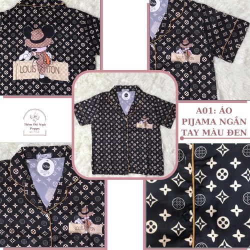 Bộ mặc nhà nữ Latin cao cấp quần dài POPPY-MIKIii ĐEN