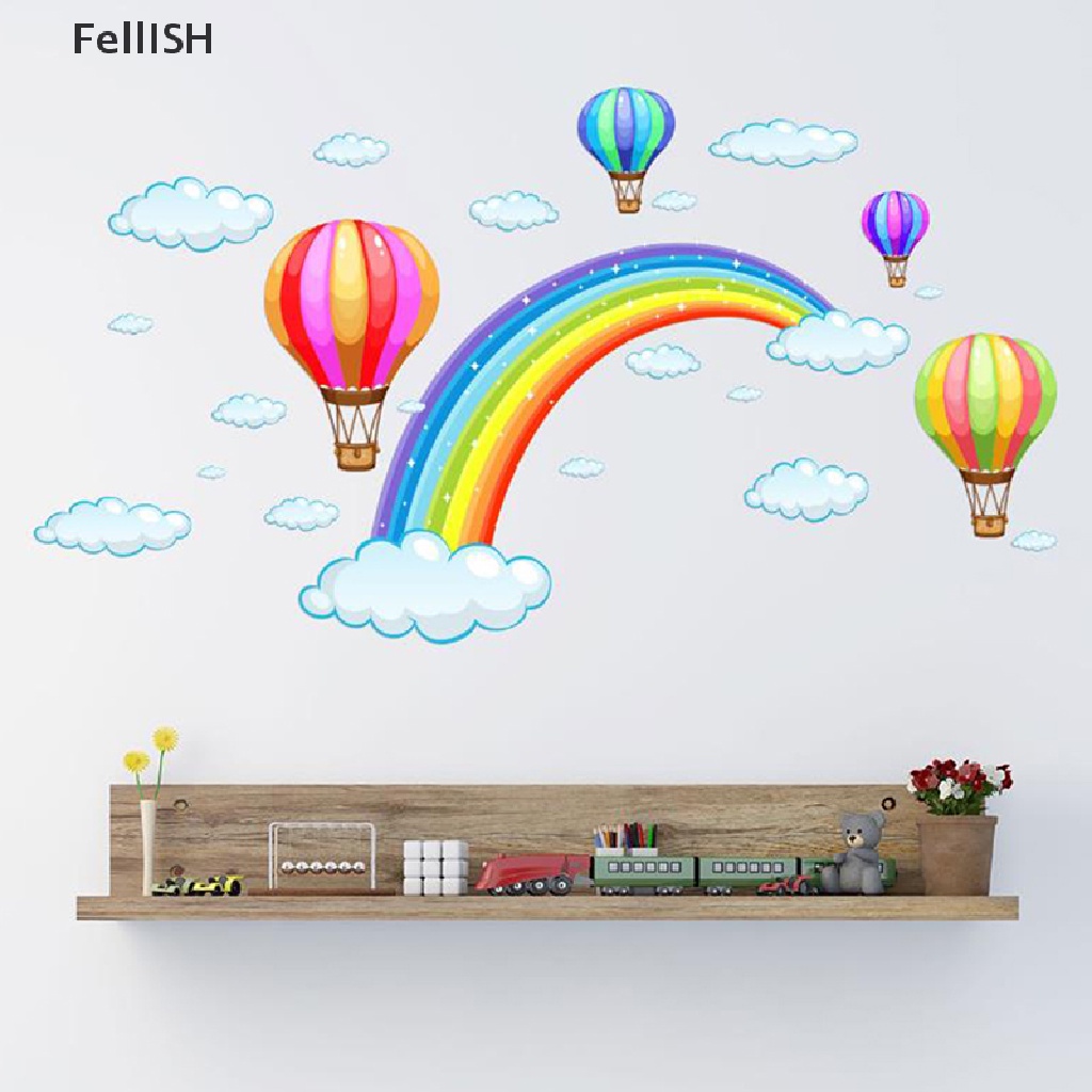 1 Miếng Dán Tường Hình Khinh Khí Cầu Và Đám Mây Nghệ Thuật Cho Phòng Ngủ Trẻ Em 439br