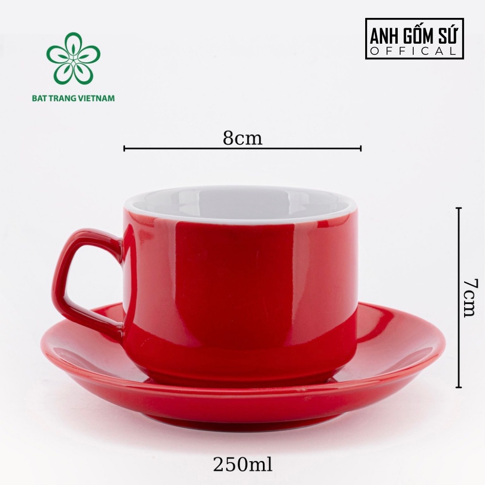 Cốc sứ vân đá Bát Tràng cao cấp - ly sứ uống cà phê dung tích 250ml, nhiều màu đẹp