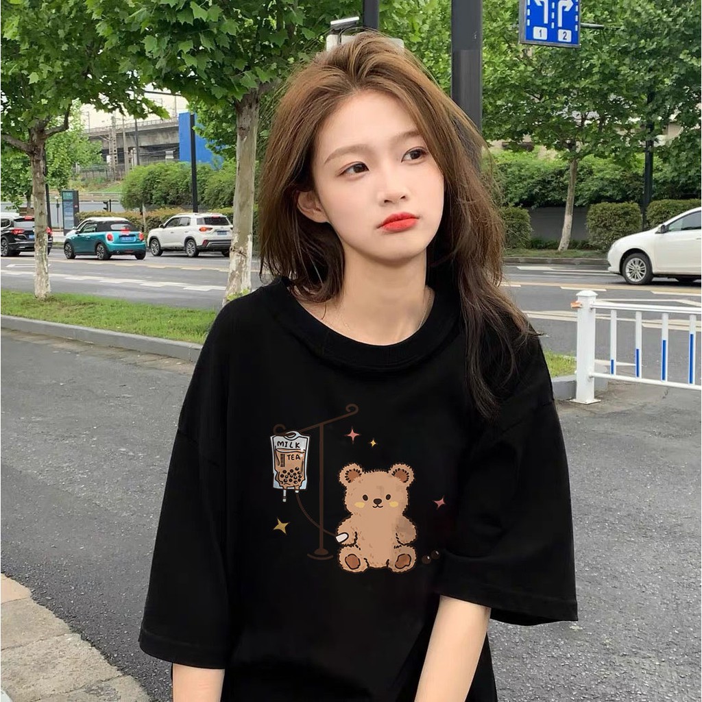 Áo phông nữ form rộng tay lỡ unisex đẹp, áo thun nữ form rộng tay lỡ unisex cotton hàn quốc AT068 Miucho in hình