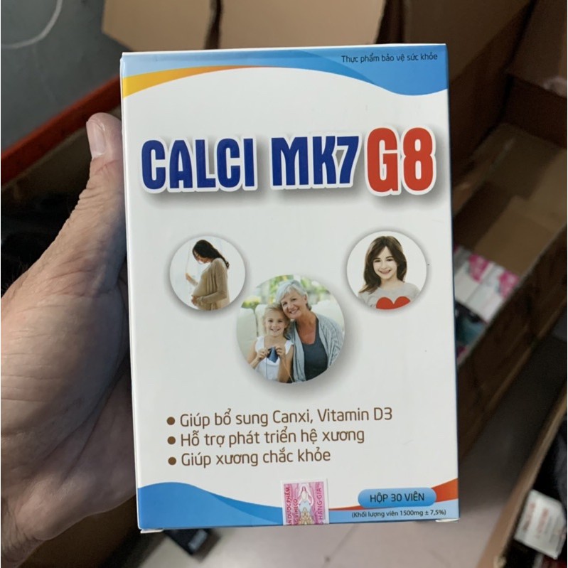 Calci MK7 G8 giúp bổ sung canxi , vitaminD3 , hỗ trợ phát triển hệ xương , giúp xương chắc khỏe