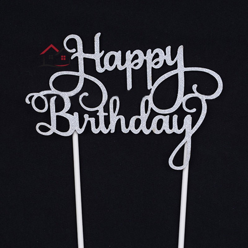 Phụ kiện gắn bánh sinh nhật trang trí kiểu chữ "Happy Birthday"