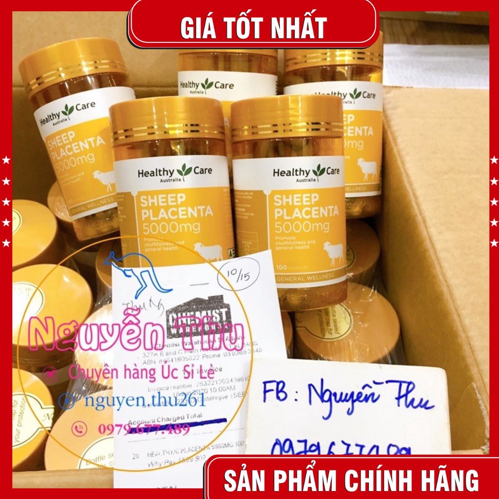 ( Mẫu mới nhất) Viên uống nhau thai cừu Healthy Care Úc 100 viên