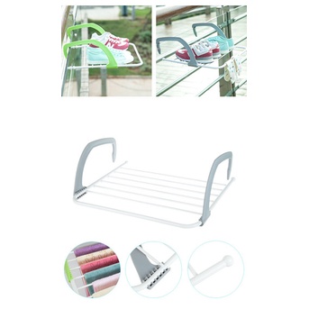 Giá phơi đồ ban công 55x32cm, Giá Phơi Đồ Treo Ban Công Tiện Dụng - Kệ Phơi Đồ Gấp Gọn