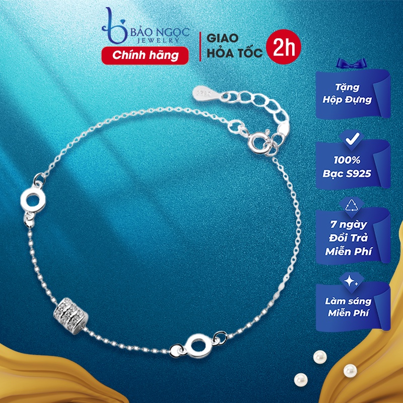 Lắc Tay Bạc Ý S925 Cho Nữ Khối Tròn Đơn Giản L2550-Bảo Ngọc Jewelry
