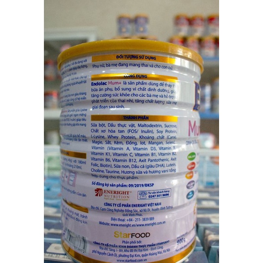 Sữa bột Endolac MUM+ - dinh dưỡng toàn diện cho mẹ - 900g
