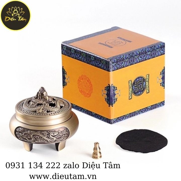 Lư xông trầm bằng đồng nguyên khối - chọn mẫu đôn , đế lư đồng thay lư điện Tặng trụ cắm hương đồ thờ cúng