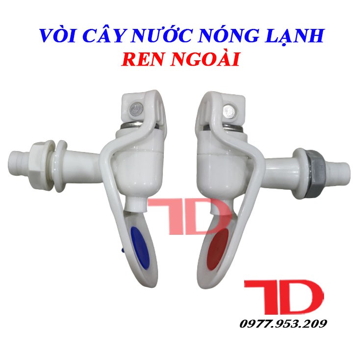 Combo 2 vòi NÓNG LẠNH ren ngoài thay thế bình nóng lạnh, vòi cho cây nước nóng lạnh