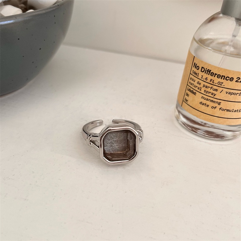 Nhẫn Hở Đính Đá Zircon Trắng Trong Suốt Phong Cách Vintage