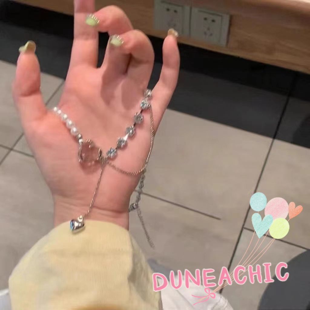 DUNEA Vòng cổ Ngọc Trai Mặt Trái Tim