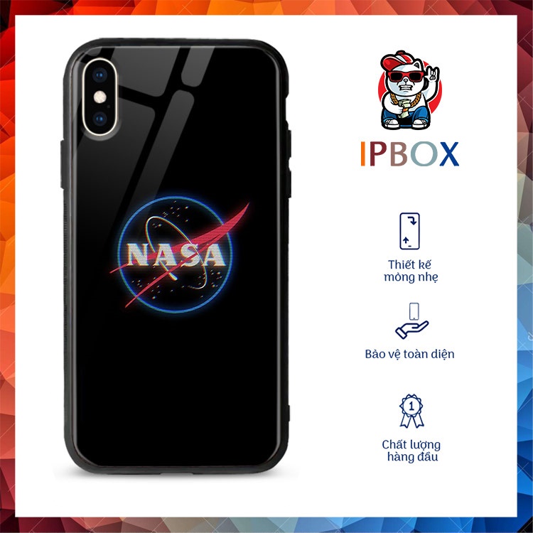 Ốp Lưng Kính Cường Lực Iphone In Hình Nasa IPBOX Cho Iphone 5 - Iphone 12Promax