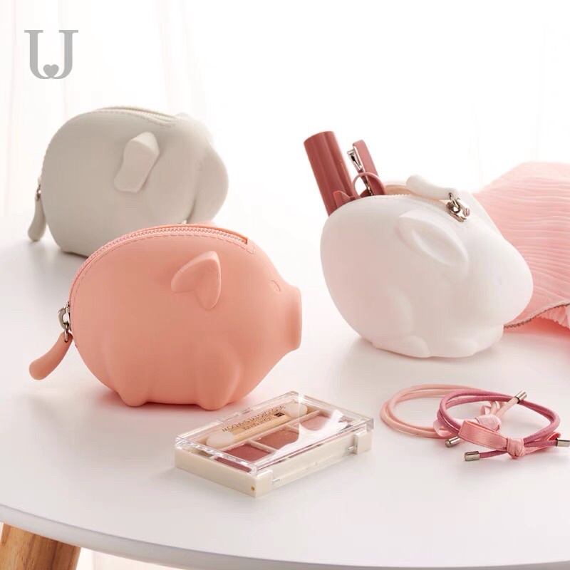 Ví Silicon Mini Đựng Tiền Xu/ Tai Nghe/ Chìa Khóa/ Thẻ Hình Động Vật Hoạt Hình Xinh Xắn