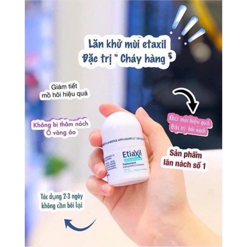 Lăn khử mùi - chống ra mồ hôi - vàng ố áo Lăn nách Etiaxil 15ml