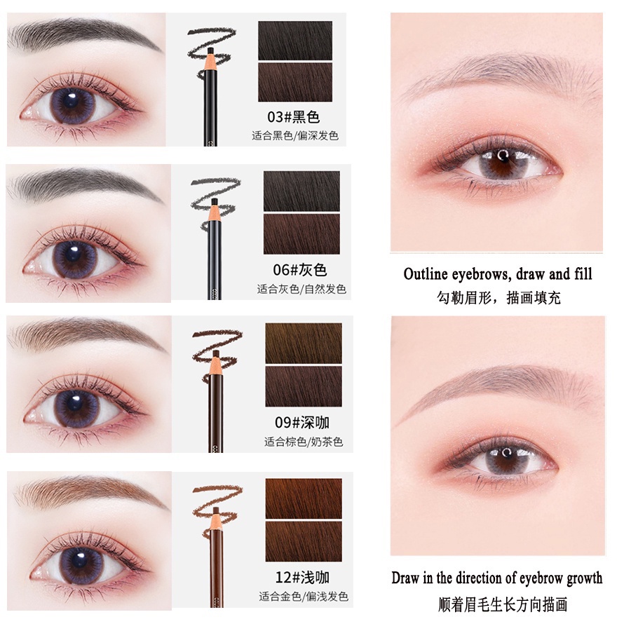Bút Kẻ Lông Mày Dạng Phẩy Sợi Chống Nước Bền Màu Dài Lâu