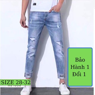 Quần Jean Nam Chất Bò AD0973TG Xanh In Chữ Gấu Quần Mẫu Mới Phong Cách Soái Ca