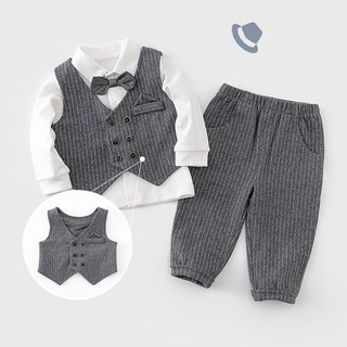 Vest xuất Vlinder/Sét bộ công tử vest 3 chi tiết kèm nơ dành cho bé trai 3-36m