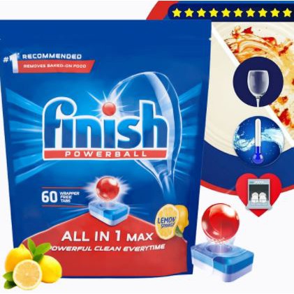 Viên Rửa Chén Bát Finish All In One GIÁ TỔNG KHO Viên Rửa Chén Bát Finish 3 Trong 1 Cho Máy Rửa Bát