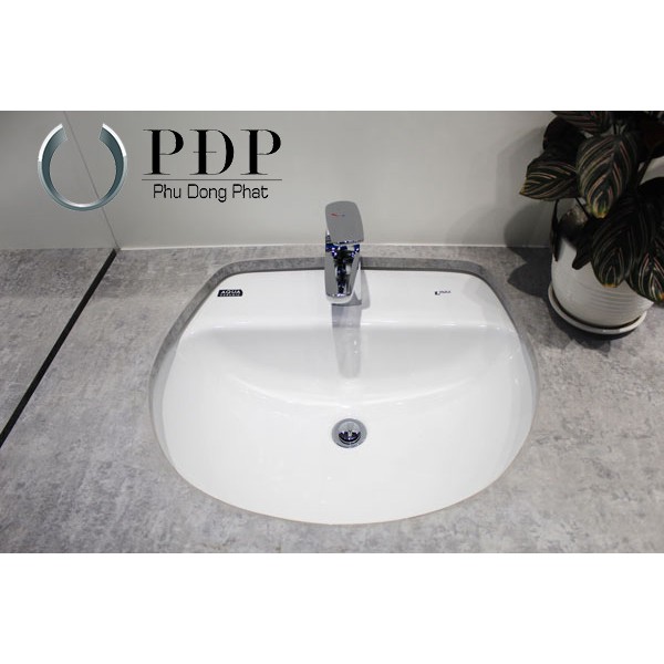 Lavabo âm bàn Inax AL-2094VFC/BW1 chậu 1 lỗ